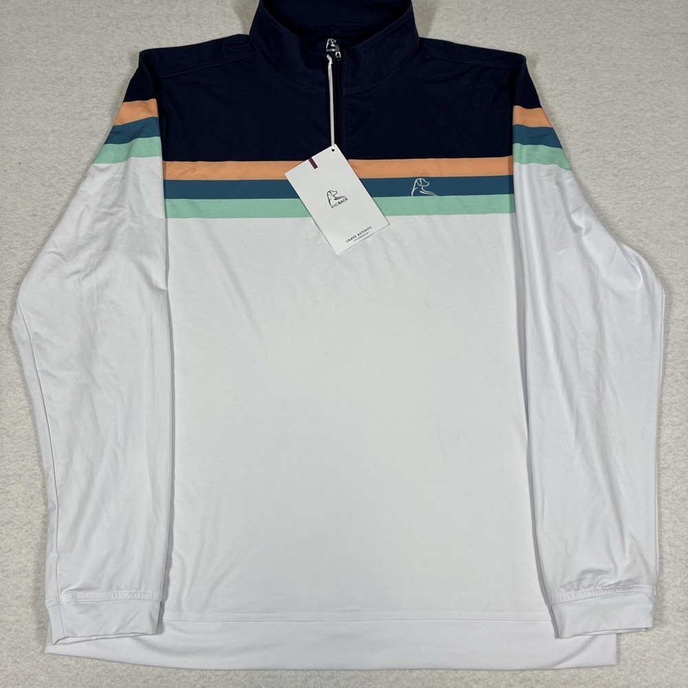 Rhoback Mens Performance Q-Zip Horizon Block XL Golf Preppy Lightweight Casual